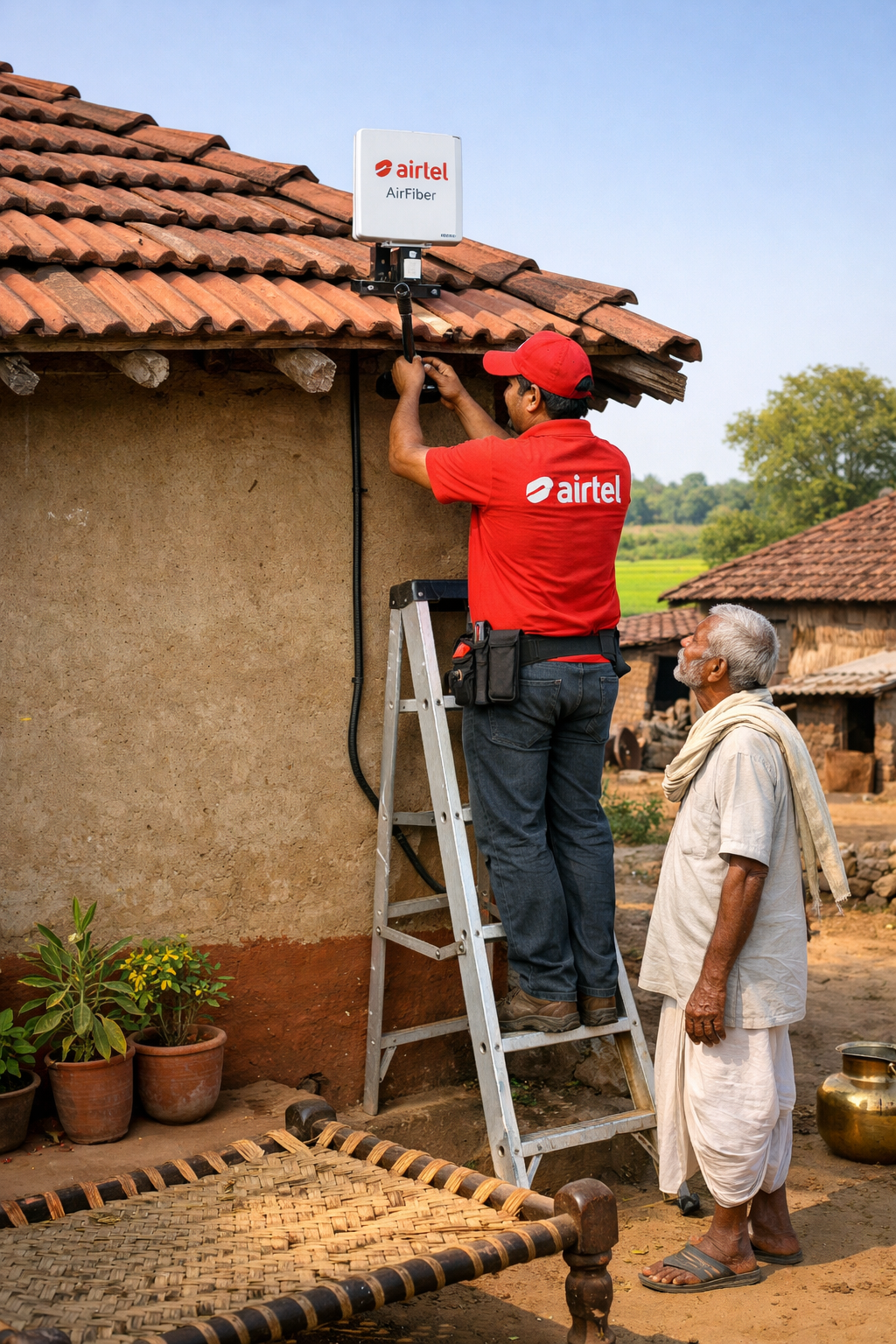Airtel AirFiber CG Rural Installation